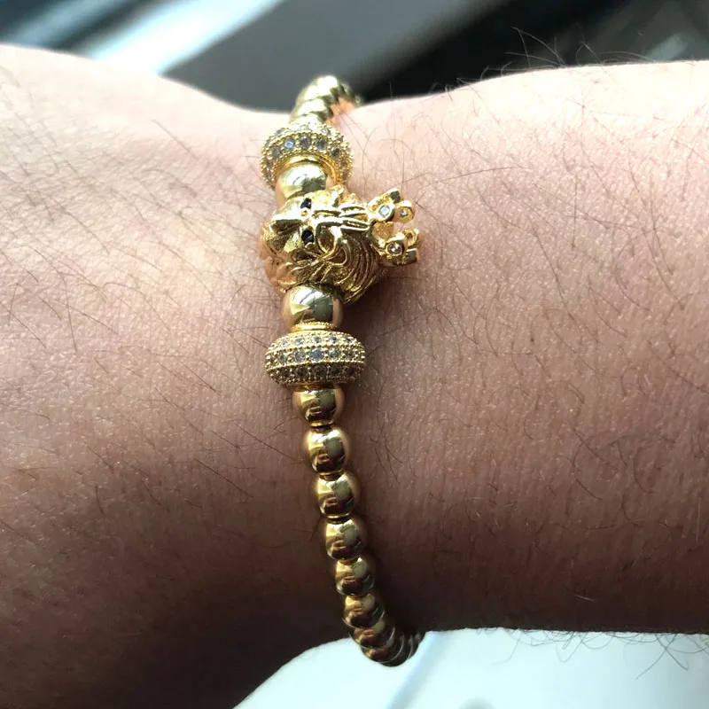 Браслет с подвесками в виде короны и льва для мужчин женщин|bracelets for|beads bracelets for
