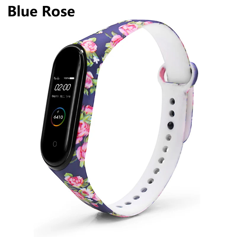 Blue Rose BOORUI mi band 4 ремешок силиконовый miband 4 универсальные аксессуары спортивный ремешок на запястье Замена для xiaomi mi band 4 смарт-браслеты - Цвет: Blue Rose