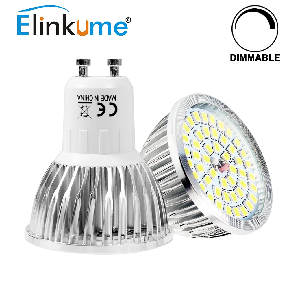 Elinkume 4/10 шт. GU10 Dimmabl светодиодный лампы 5 Вт Точечный светильник лампа 16 шт. SMD2835 энергосберегающий светильник 220 В ампулы для вниз светильник