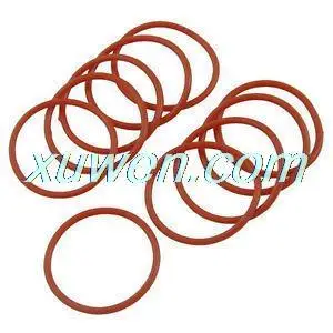 

10 Pcs 30mm OD 2mm Thickness Red Silicone O Ring Oil Seals