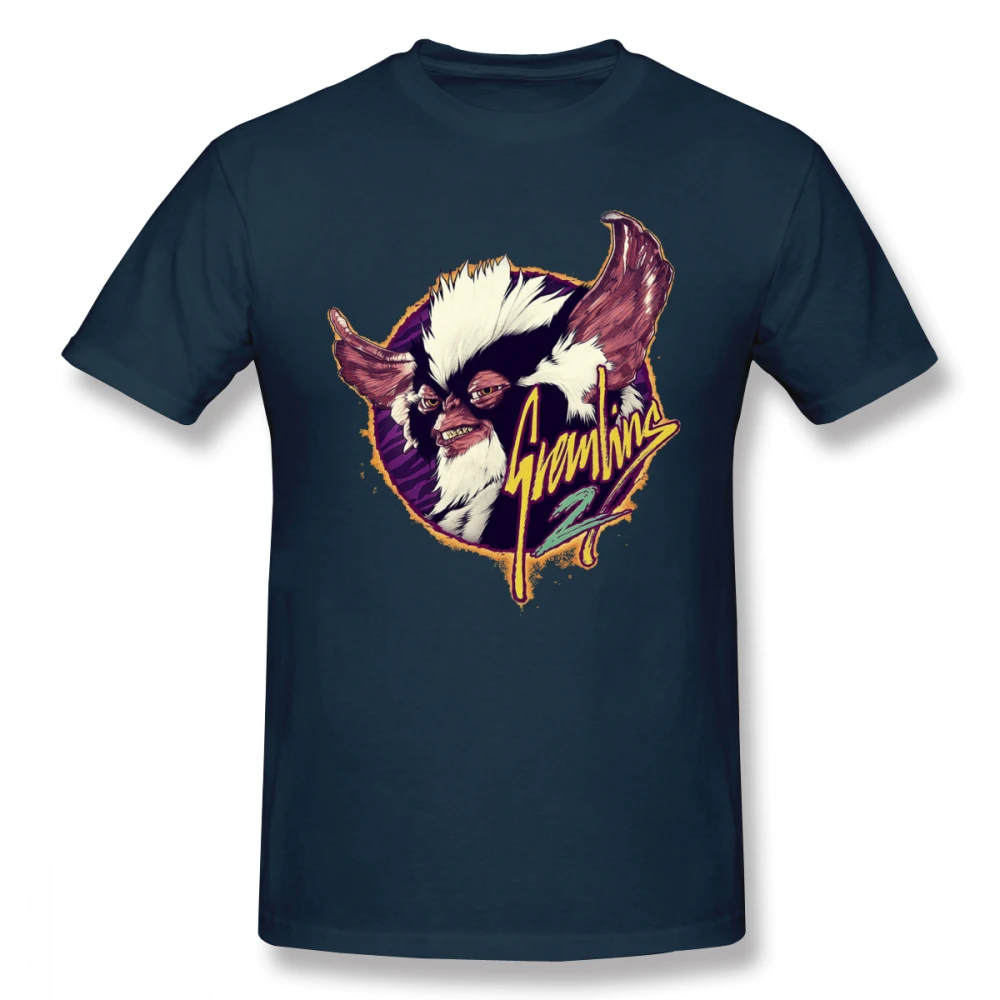 Gremlins футболка с коротким рукавом хлопковая Футболка Милая плюс размер модная мужская футболка с принтом - Цвет: Navy Blue