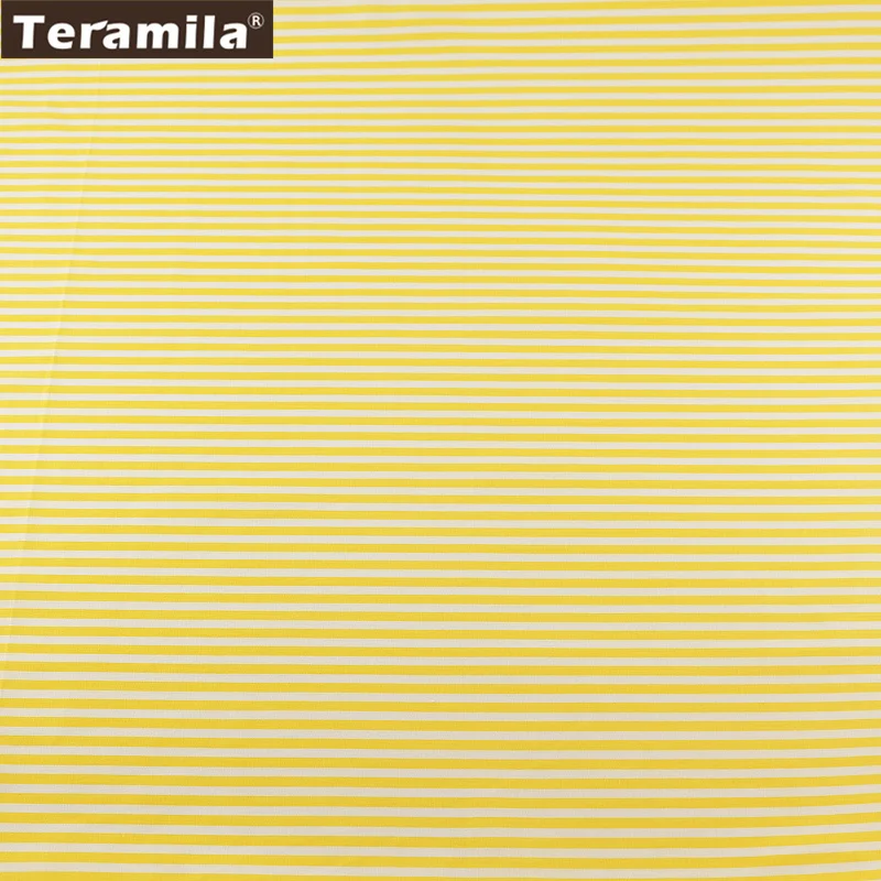 Home Textile Material Bed Sheet Patchwork Quilting Tecido 100% Cotton Fabric Light Yellow Strips Designs Twill Fat Quarter | Дом и сад