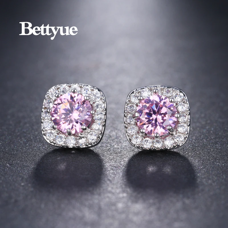 Женские серьги с кубическим цирконием Bettyue элегантные вечерние гвоздики 9 5 мм