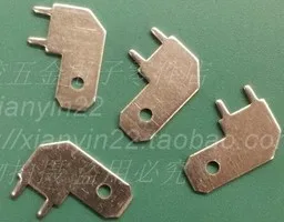 

50pcs/ lot Free shipping 6.3mm connector solder lug terminals PC board connector piece brass solder terminals