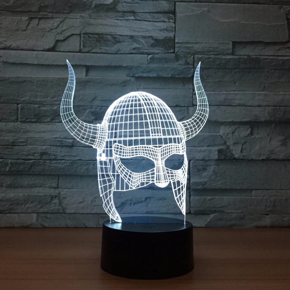 Креативная маска викингов модель 3d светодиодных ламп постепенное изменение