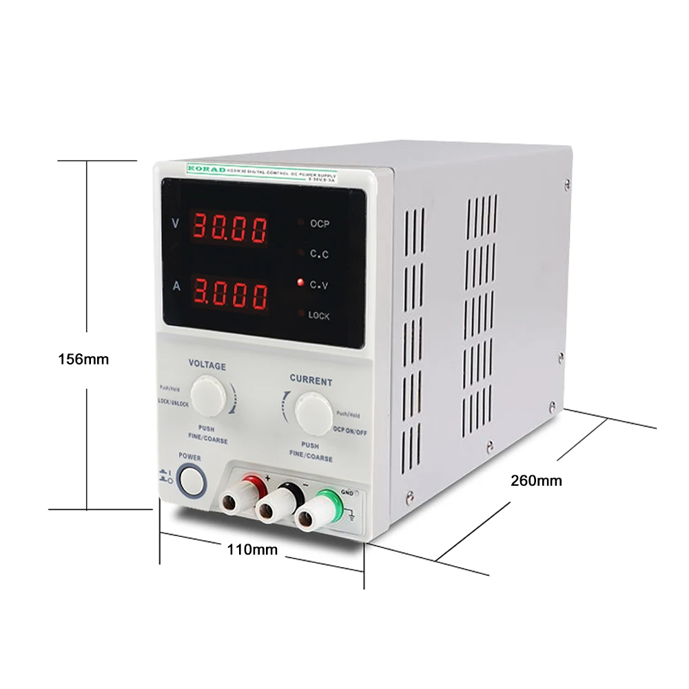 KD3003D Высокая точность DC Питание Регулируемый Цифровой 30V 3A 0,01 V 0.001A точность Напряжение регулятор лаборатории Питание