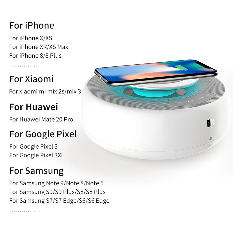Колонка NILLKIN BT удобная функция быстрой беспроводной зарядки hi fi звук