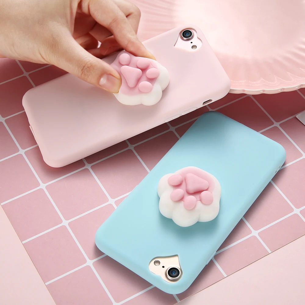 Kisscase 3D мультфильм мягкий чехол для iPhone 5S 5 SE прекрасной Squishy телефона 7 6 6S plus Ultra Slim