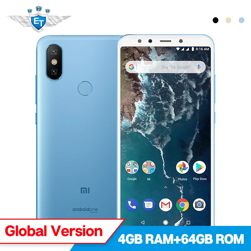 Глобальная версия Xiaomi Mi A2 4 ГБ 64 мобильный телефон 5 99 ''Snapdragon 660 20MP 12MP двойной
