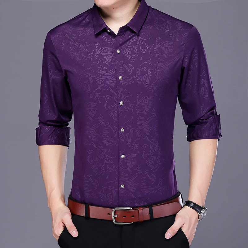 Men Long Sleeve Dress Shirt 2018 Brand New Casual Fashion Designer High Quality Male Clothing Fit Business Shirts 4XL | Мужская одежда