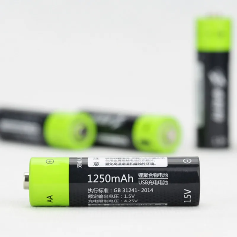 Аккумулятор ZNTER AA 1 5 в 1250 мАч 1/2/4/8 шт. USB быстрая зарядка перезаряжаемая литий