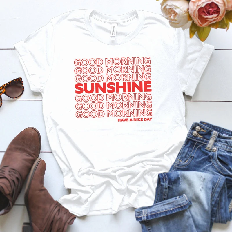 Женская футболка с рисунком Good Morning Sunshine новая летняя из мультфильма холодное