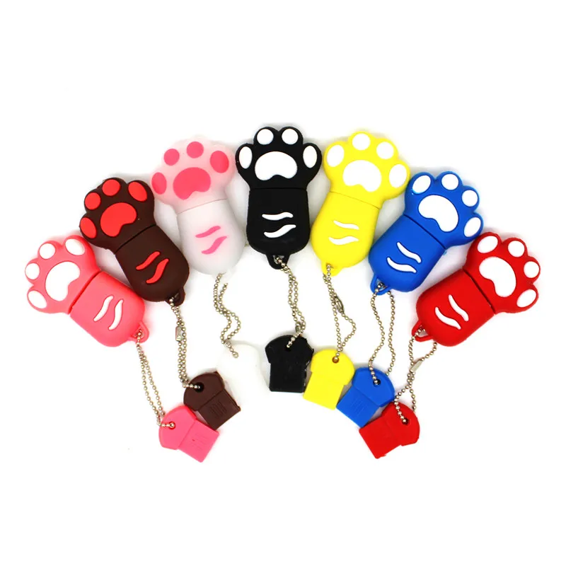 Cute Lovely Cat/Bear claw флеш-диск USB 2 0 64 ГБ 32 Флешка 8 Гб 16 карта памяти 4 U disk | Компьютеры и