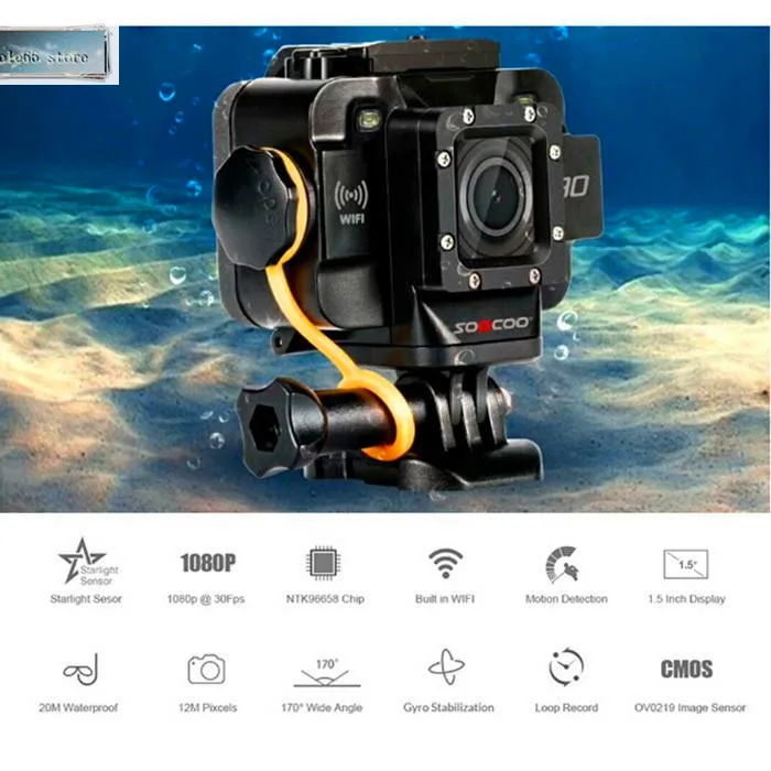 SOOCOO S80 экшн камера Водонепроницаемая мини видео встроенный wifi Спортивная DV Starlight