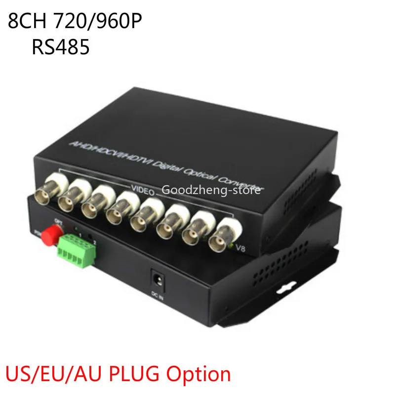 

1 Pair 8 Channel Single Mode 720P/960P CVI/AHD/TVI RS485 FC Video Optical Media converter Fiber Transceiver