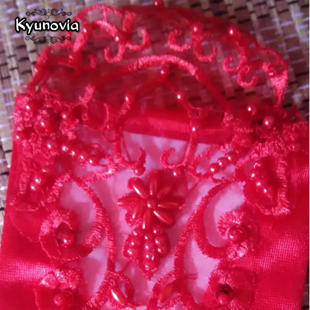 Kyunovia/короткие Сатиновые перчатки для выпускного бала длина до колена свадьбы