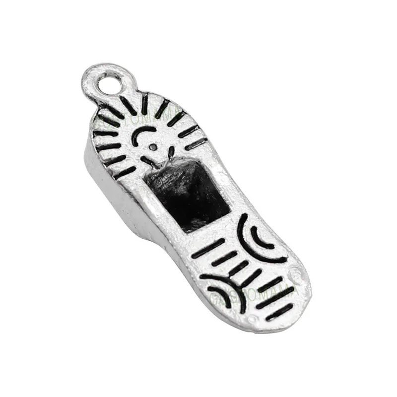 30pcs-антикварные серебряные 3D Подвески для обуви 27x9x7 мм | Украшения и аксессуары