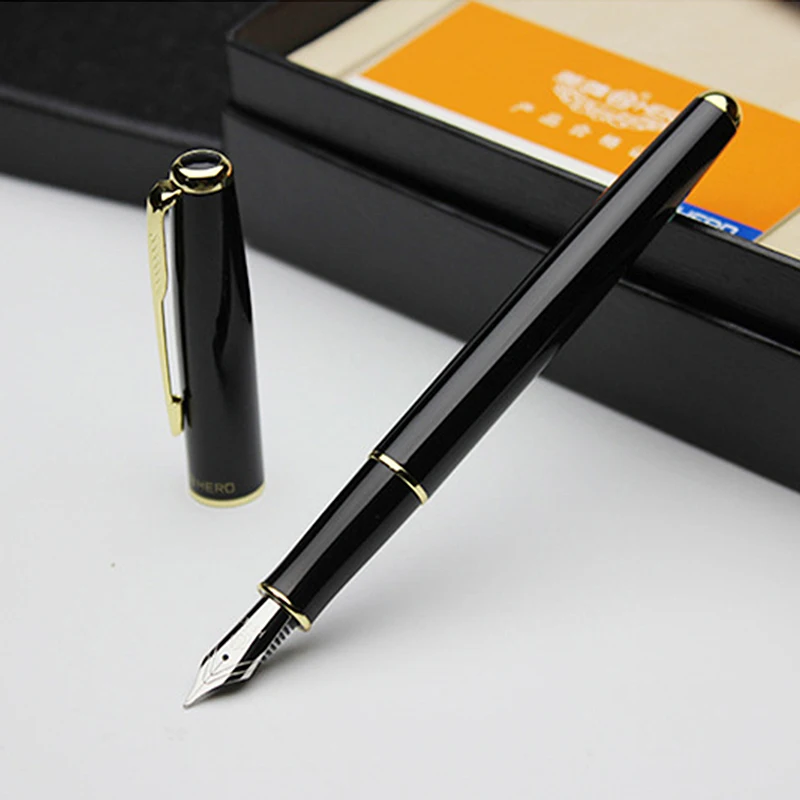 F 0.5mm metal Fountain pen High Classic Iraurita nib calligraphy ink Golden Clip luxury black vintage Caneta Office school 1G807 |
