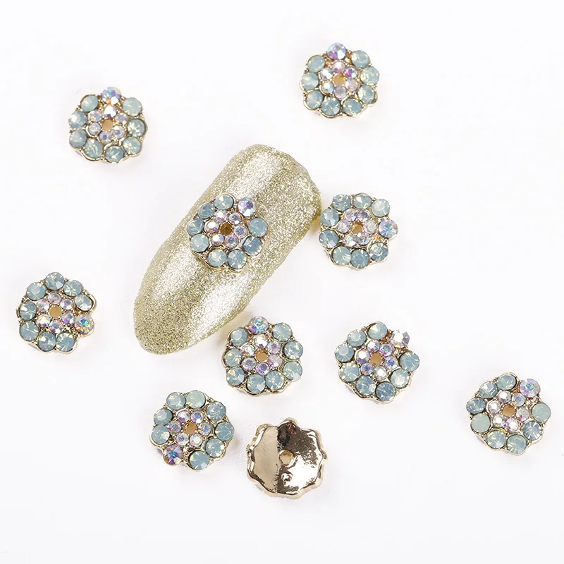 10 шт./лот украшения ногтей золотые металлические круглые блестящие Алмазные