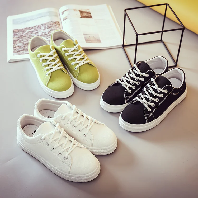 Guikell осень 2017 г. Новинка парусиновая обувь женская универсальные уличные белые