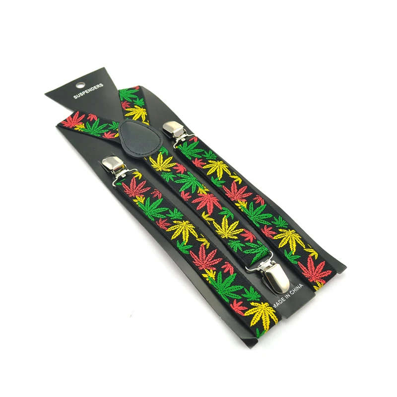 Новинка 1 дюйм широкие модные подтяжки с рисунком раста/конопляного сорняка