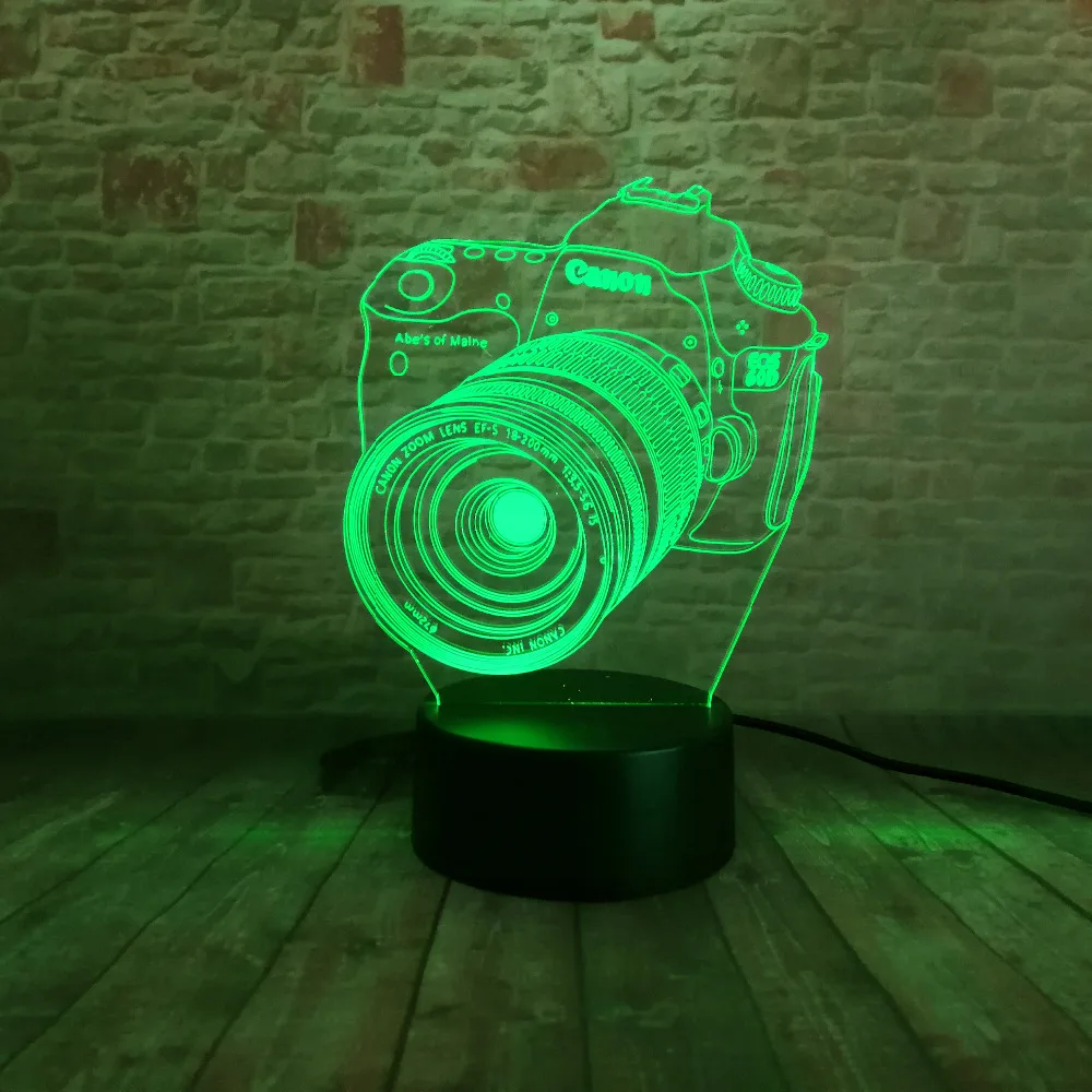 Новый 3D камера Сенсорный пульт LED 7 цветов Изменение ночник Иллюзия ребенок дети