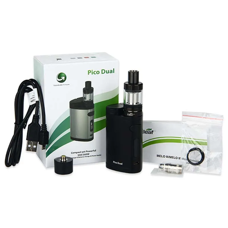 100% новый набор вейпа Eleaf Pico Dual TC 200 Вт с пико двойной бокс мод и MELO 3 Mini атомайзер 2 мл