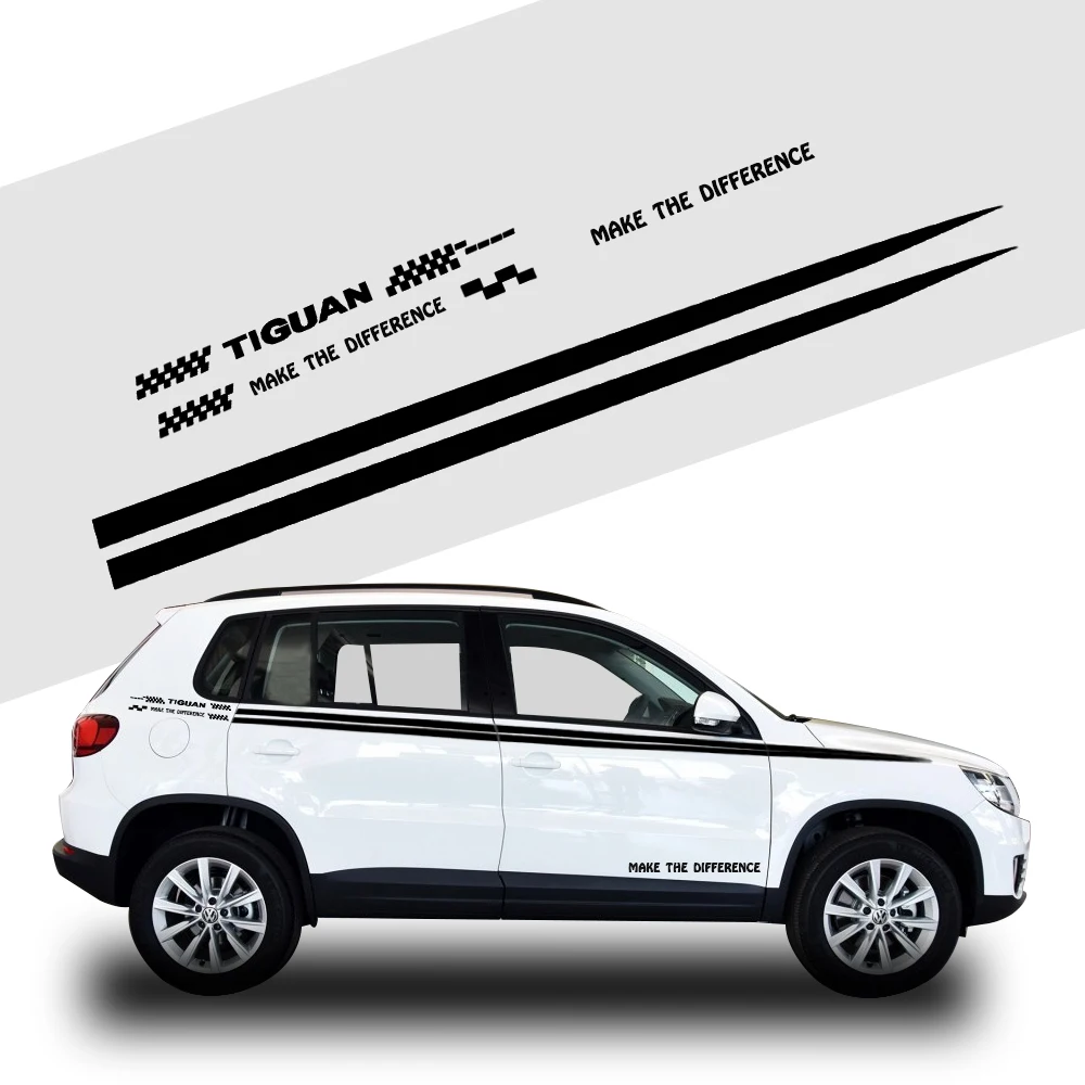 

Car Side Body Decal Decoration Sticker For Volkswagen Tiguan Black Or White Car Sticker Car Accessories