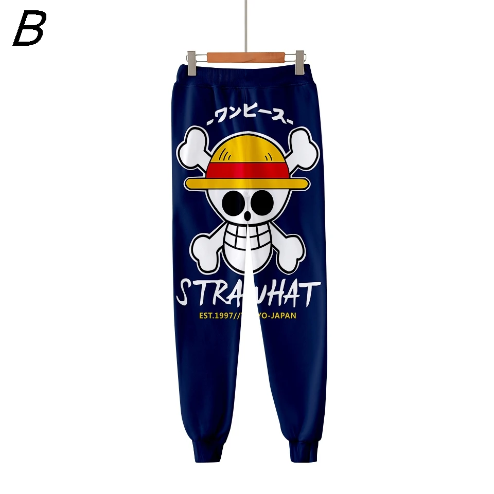 One Piece Aventure Model Hot Anime 3d Pants Men Cosplay Trousers Jongens Straw Monkey D Hip-hop Plus Size Baseball Pants Vrouwen