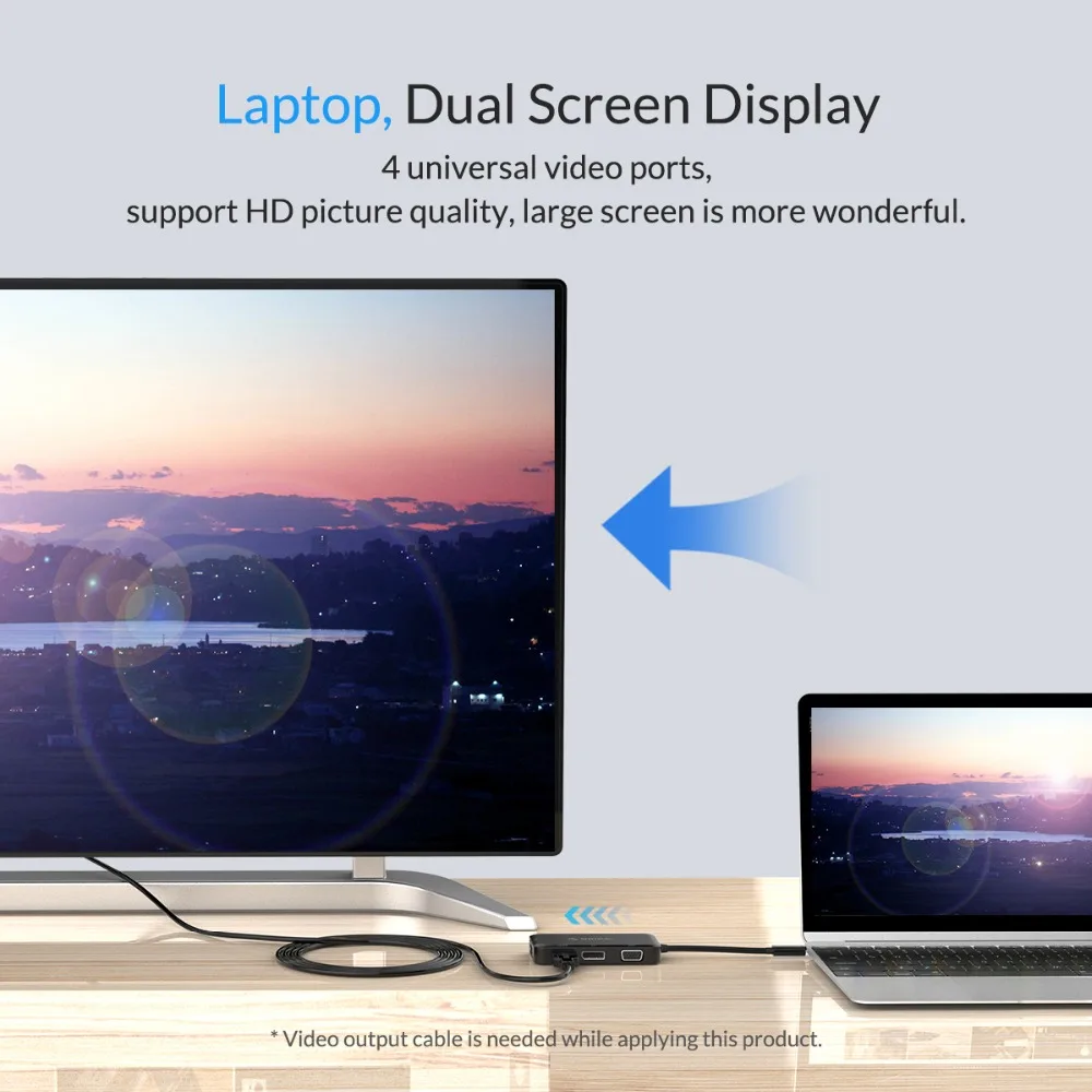 Usb концентратор ORICO Type C к HDMI VGA DP DVI адаптер для MacBook Samsung Galaxy S9 Huawei Mate 20 P20 Pro USB 3