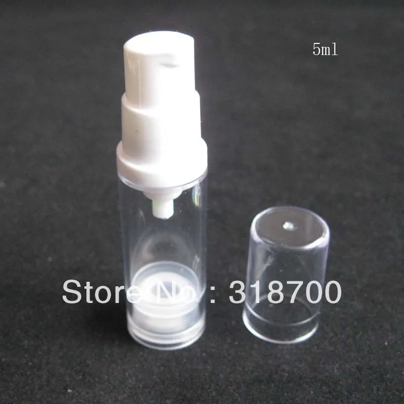 50  x  5ml Empty Refillable  Airless plastic bottle pump cream bottle vacuum lotion bottle cosmetic and packaging