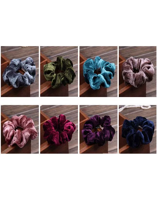 8 шт. бархатных резинок для волос для женщин и девочек - аксессуары для волос для связывания, кольца, резинки для хвоста.