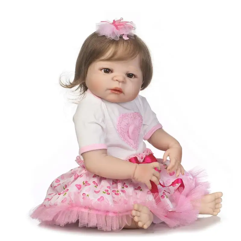 Кукла NPK полностью силиконовая кукла reborn baby 55 см настоящая девочка bebes bonecas супер