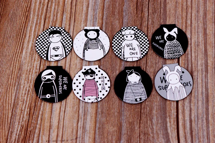 Белая и Черная магнитная закладка с героями мультфильмов забавные магнитные