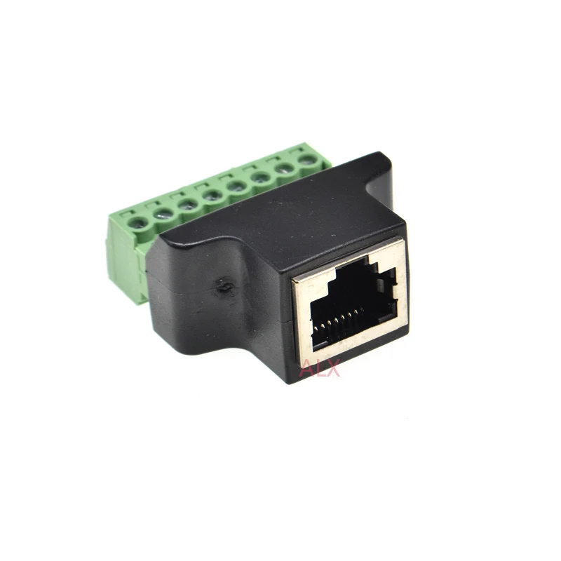 Переходник с разъема Ethernet RJ45 на 8 контактный винтовой клеммный разъем стандарта