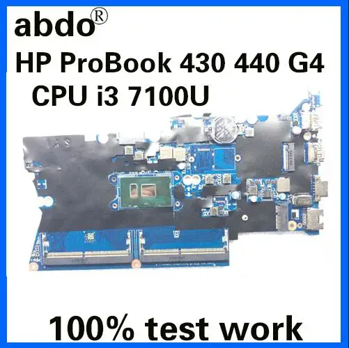 DA0X81MB6E0 905792-001 905792-601 для hp ProBook 430 440 G4 Тетрадь материнская плата Процессор i3 7100U DDR4 Тесты работы