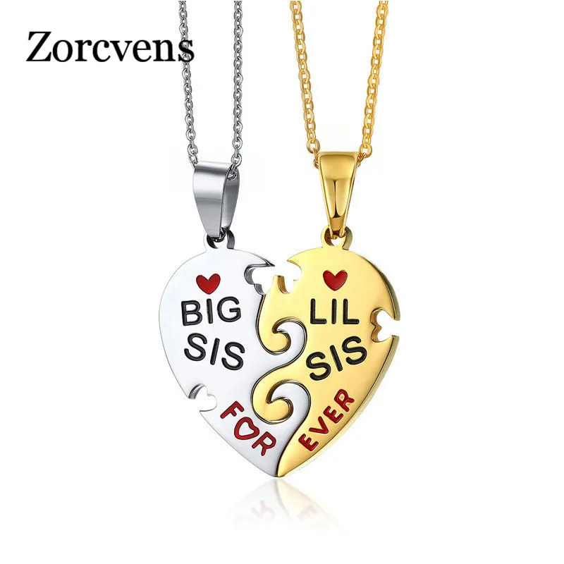 ZORCVENS Interlocked Friendship Heart Pendant for Women Necklace Stainless Steel Female Best Friend Statement Jewelry | Украшения и