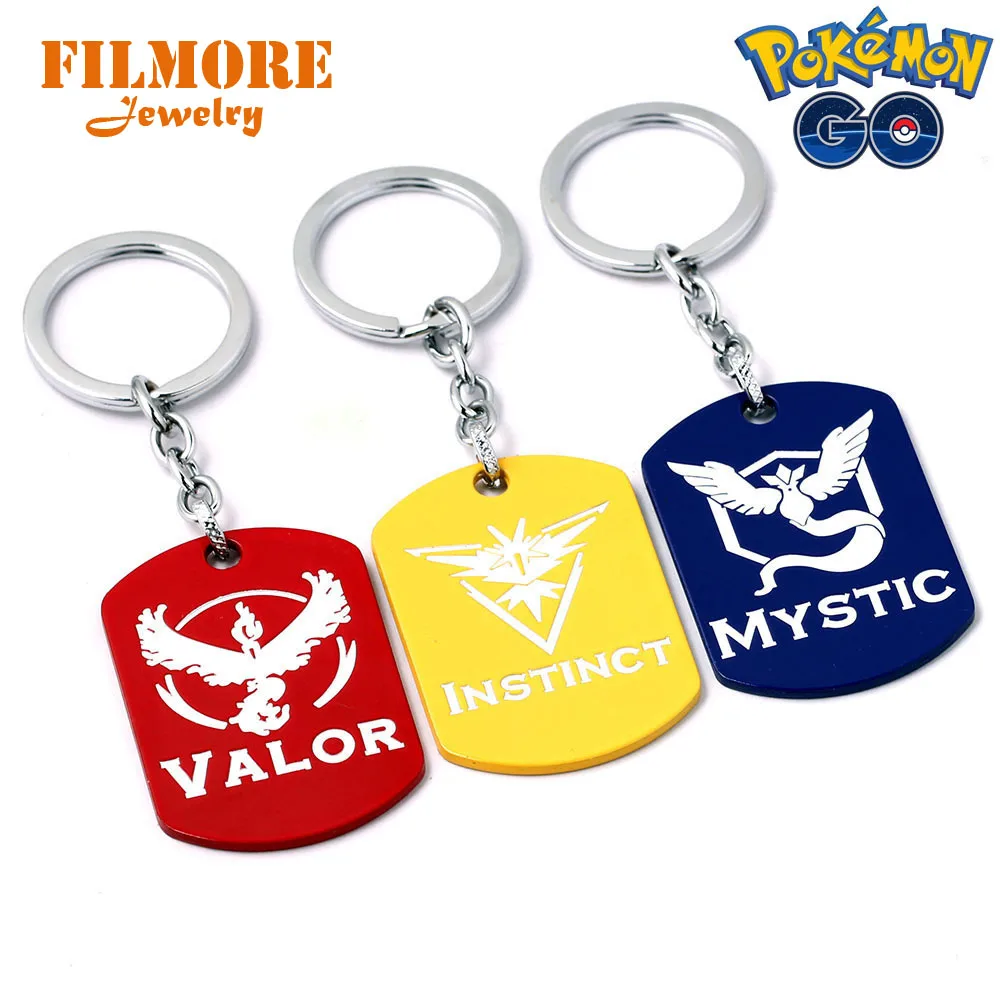 10 типов Аниме Pokemon Go брелок с принтом teamvalor инстинкт Мистик логотип сплав бронза