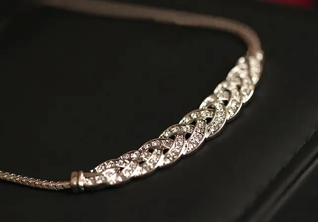 Женское винтажное ожерелье Noble Wheat Ear со стразами и кристаллами N005 B5|fashion jewelry|jewelry