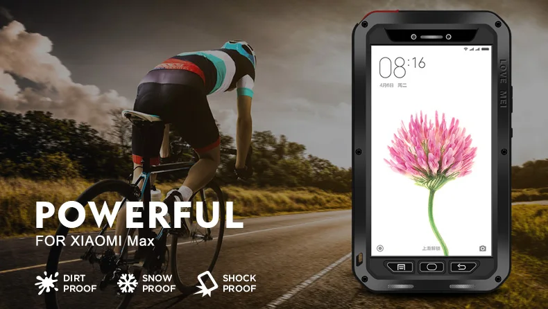 LOVE MEI металлические алюминиевые Чехлы для Xiao mi Max 6,4" Броня противоударное водонепроницаемое стекло с гориллой мощные Чехлы для Xiaomi mi x
