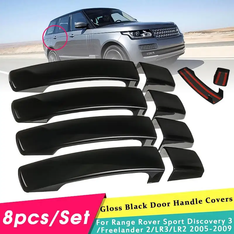 Gloss Black 1 комплект Наружная ручка двери автомобиля Накладка для Land Rover LR2 LR3 freelander Range Rover Sport freelander 2 2005-2009 - Цвет: Gloss Black