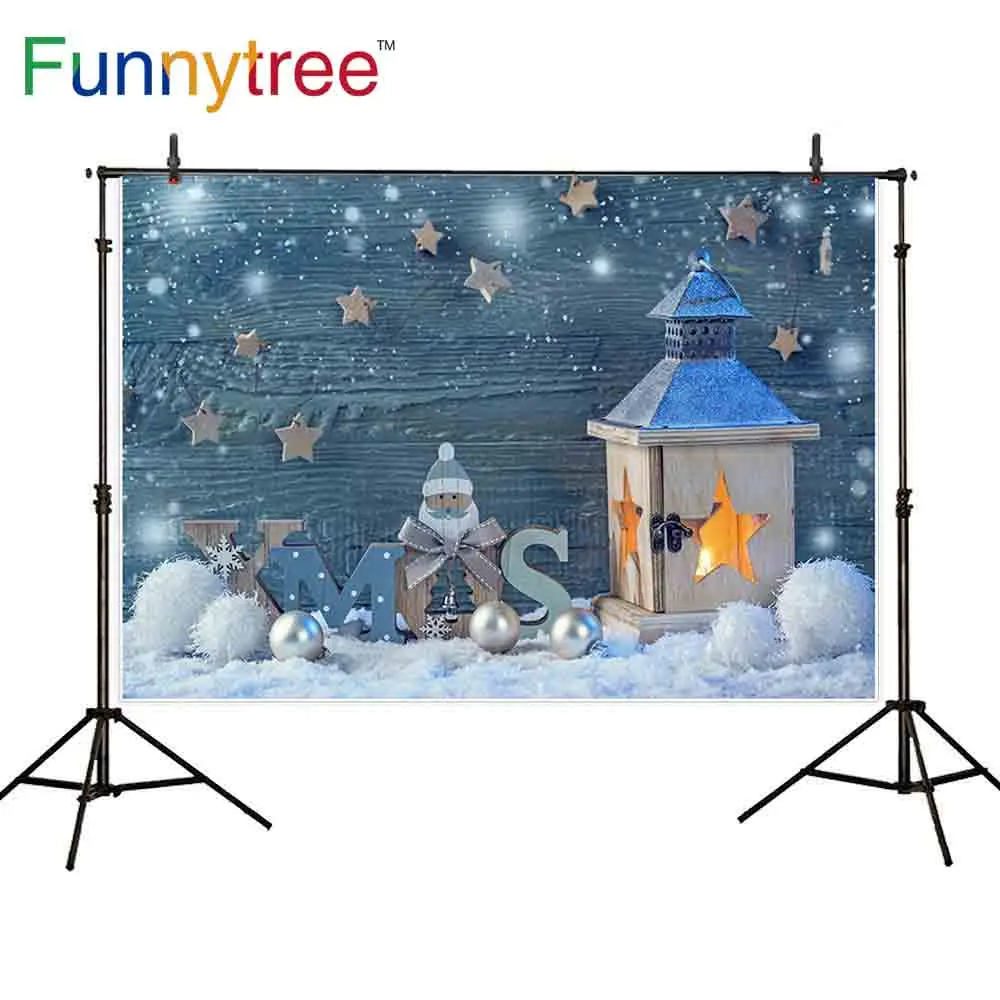 Фоны Funnytree для фотостудии деревянный Рождественский шар украшение Зимний снег