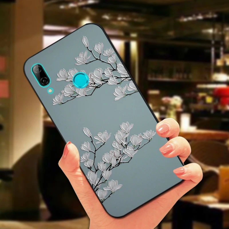 Роскошный силиконовый чехол для Huawei P Smart FIG LX1 красивый телефона из ТПУ с цветами