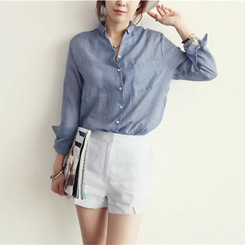 Новинка 2020 женская одежда женские топы модные блузки льняная блузка с длинным