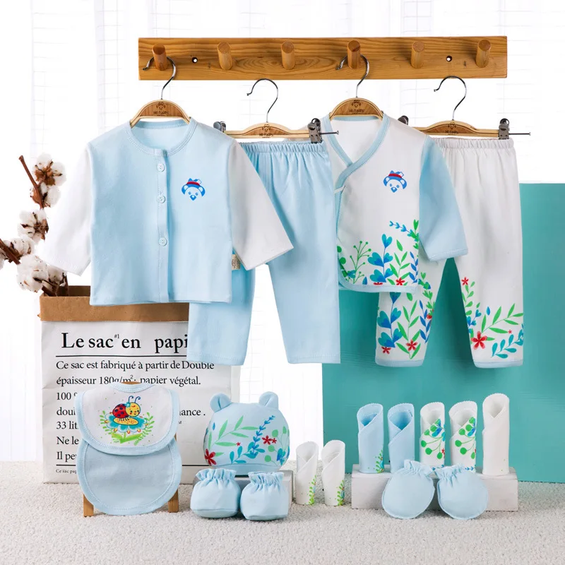 Комплект из 18 предметов для новорожденных одежда мальчиков 100% хлопок костюм