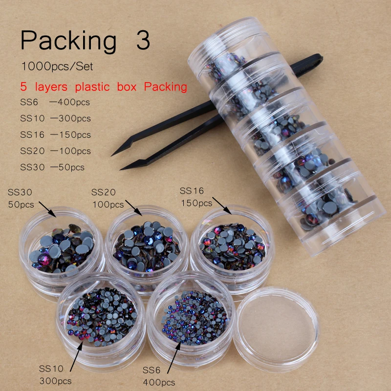 Смешанные размеры кристально прозрачные стразы A ++ высокого качества с горячей