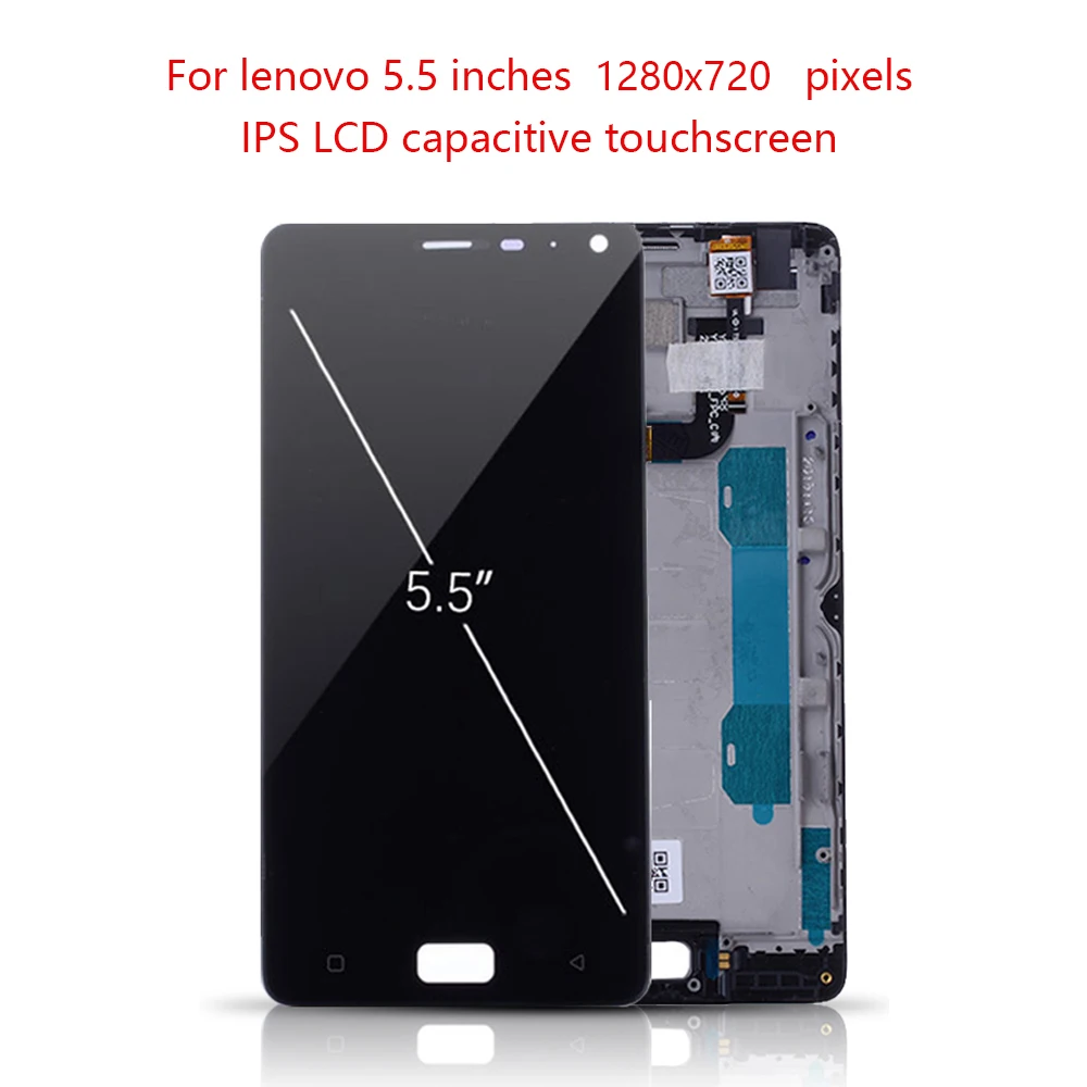 Оригинальный 5 &quotдисплей для Lenovo Vibe P1 LCD сенсорный экран с рамкой дигитайзер LENOVO