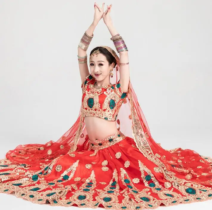 Sarees индийский традиционный Женский Свадебный костюм в этническом стиле lehenda Холи