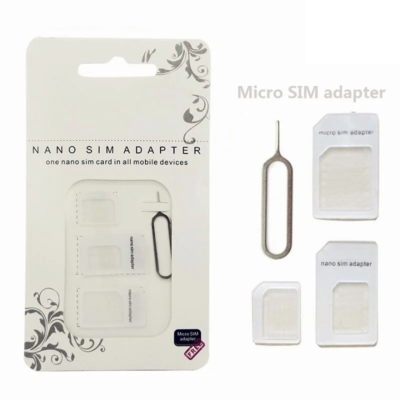 4 in 1 Nano Sim Card Adapters+Micro Sim+Stander SIM+Tools Set For iPhone 4g/5g/6g Samsung Xiaomi Huawei OPPO LG Alcatel Phone | Мобильные
