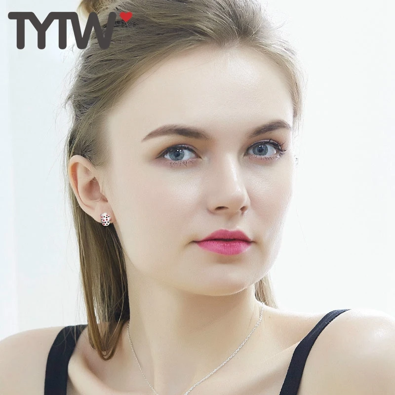 Женские серебряные серьги гвоздики TYTW с рождественским Санта Клаусом